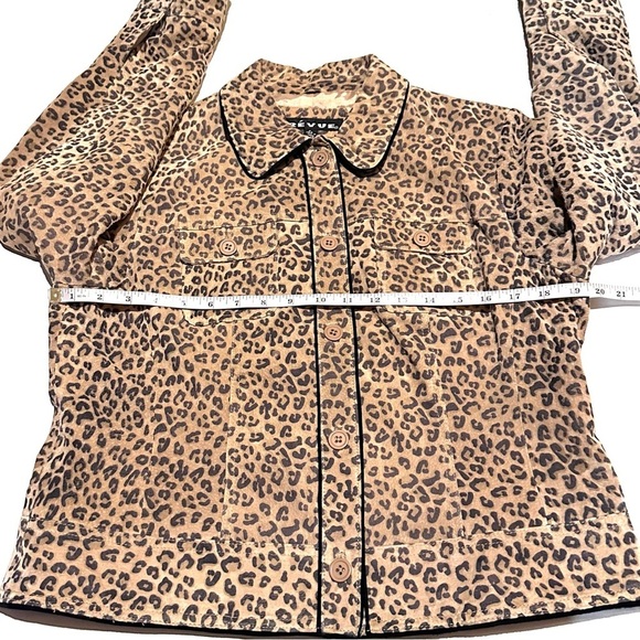 Revue Animal Print 100% Suede Leather Jacket Women's PL Petite Large - Picture 6 of 8